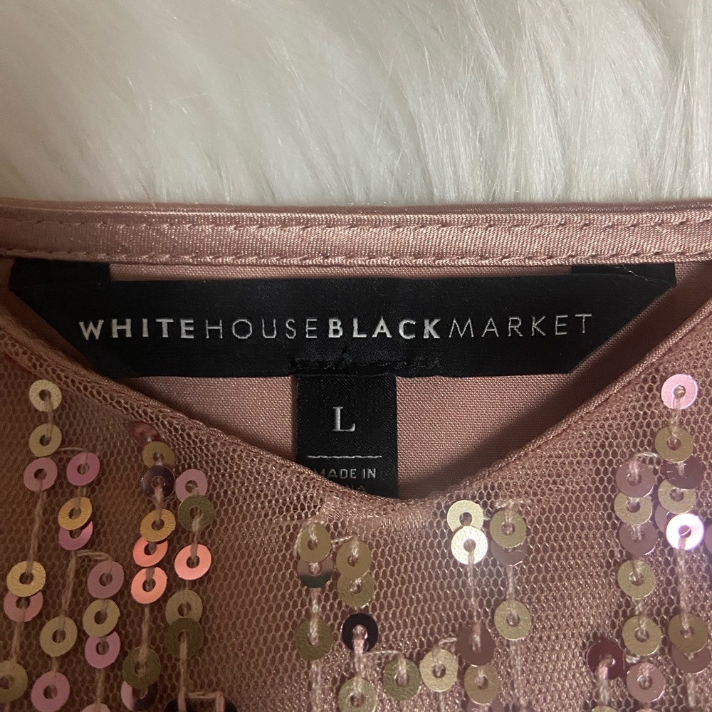 White House Black Market Shimmering Sequin Cami - Pink - Picture 2 of 9